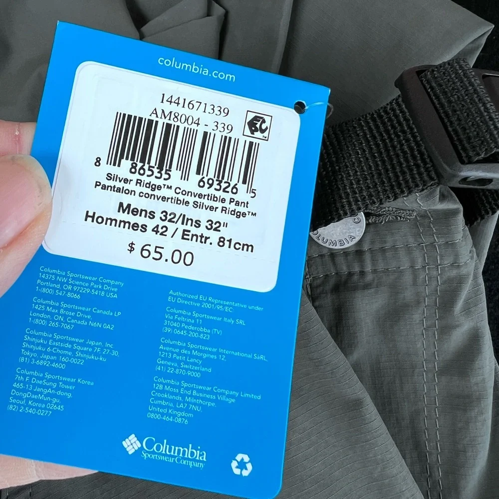 NEW With Tags $65 Mens Columbia Men's Sz. 32x32 Green Cargo Pants Pants/Shorts - Picture 2 of 7